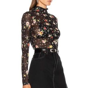 Veronica Beard Kanu Mesh Floral Top in SZ 14